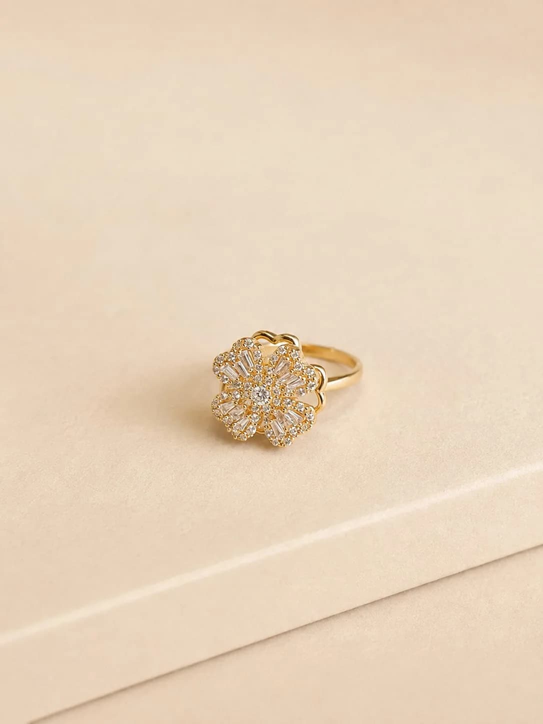 Bague Ajustable coeur dimant blanc