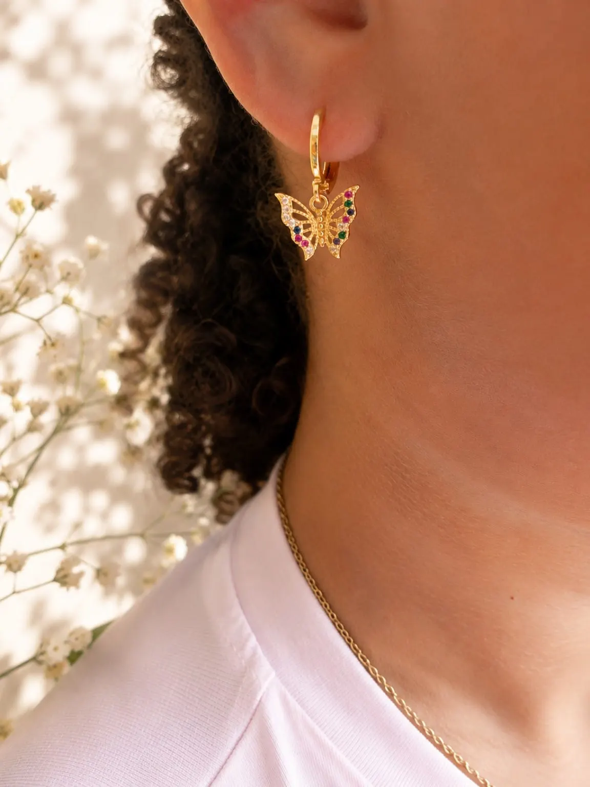 Boucles D'oreilles Papillon multi couleur